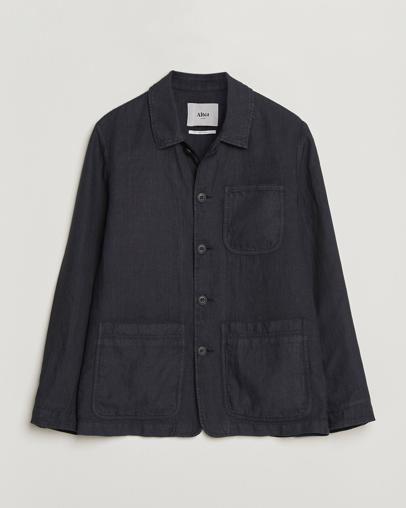 Men | Coats & Jackets | Altea | Linen Chore Jacket Navy