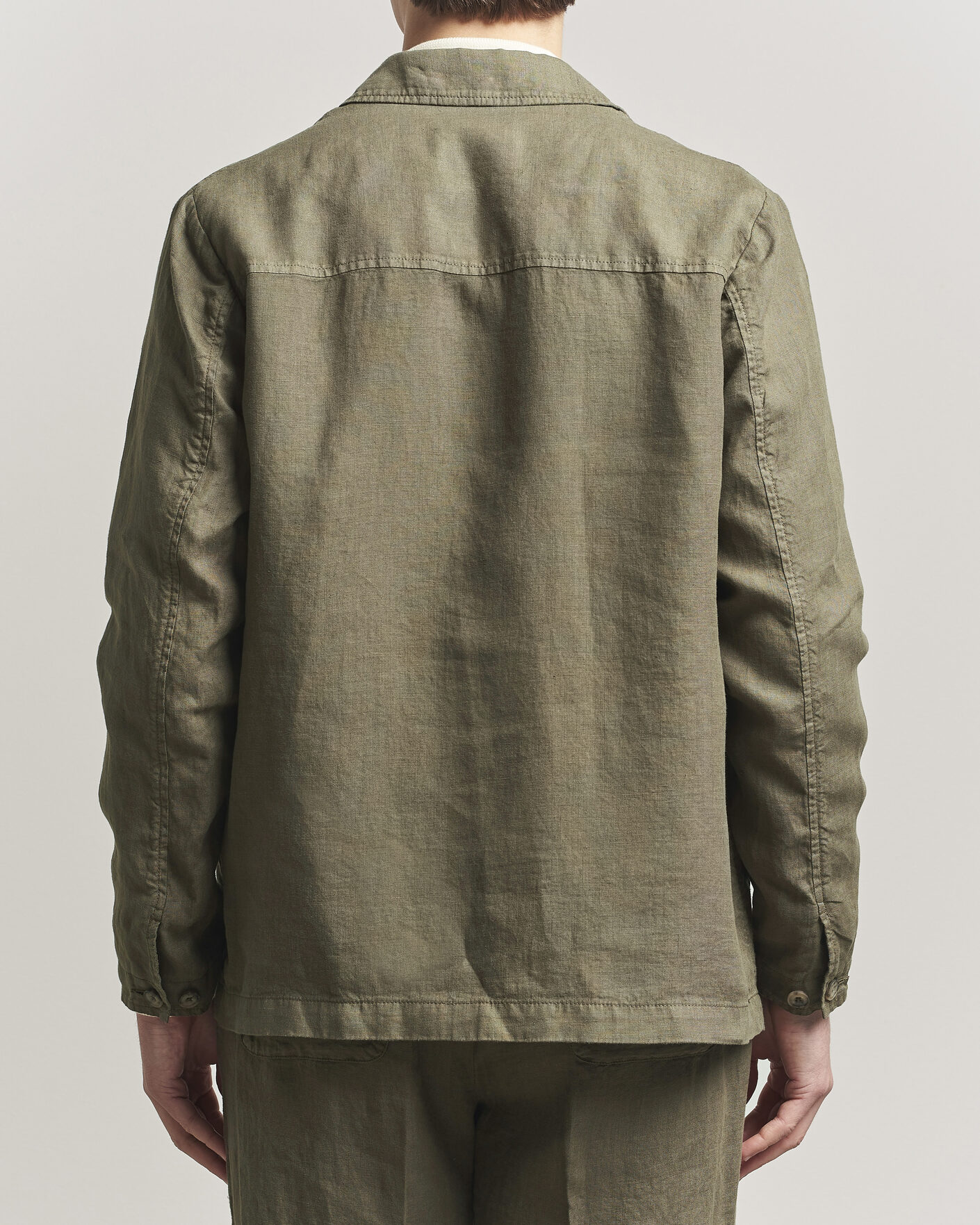 Men | Coats & Jackets | Altea | Linen Chore Jacket Military