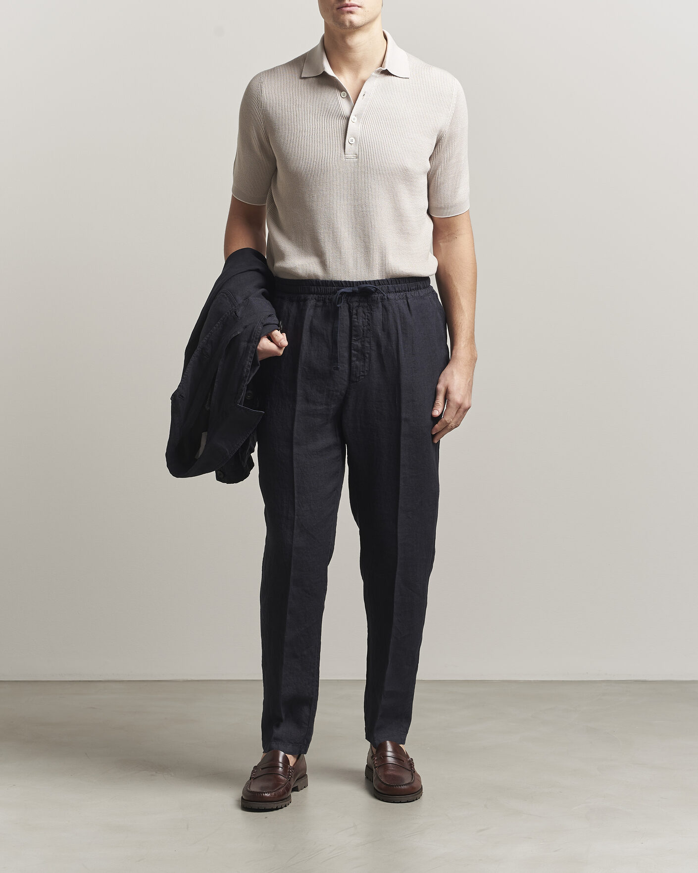 Men | Trousers | Altea | Linen Pants Navy