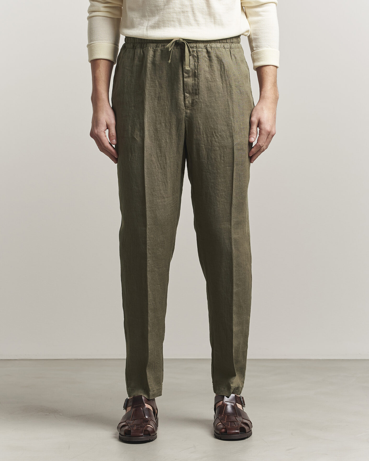 Men | Trousers | Altea | Linen Pants Military