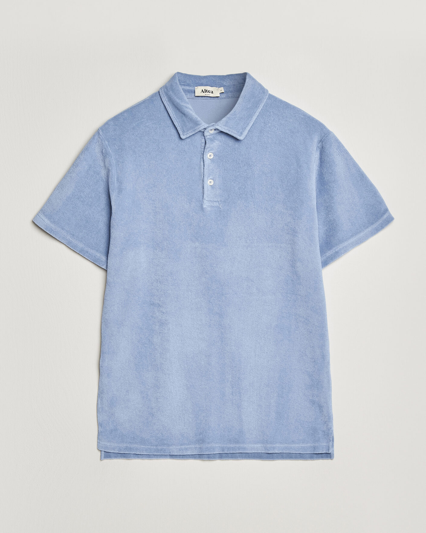 Men | Polo Shirts | Altea | Terry Cotton Polo Light Blue