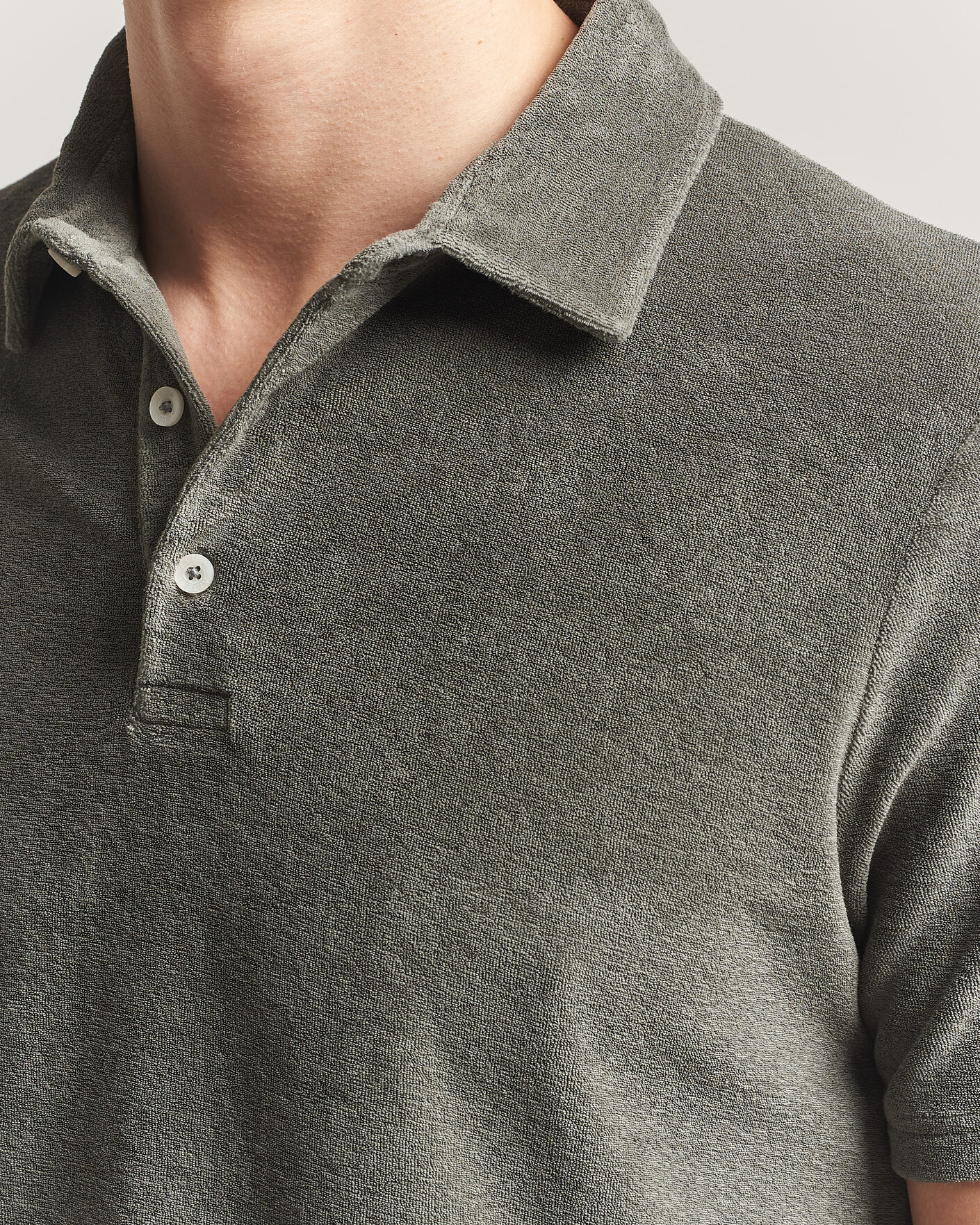Men | Polo Shirts | Altea | Terry Cotton Polo Olive