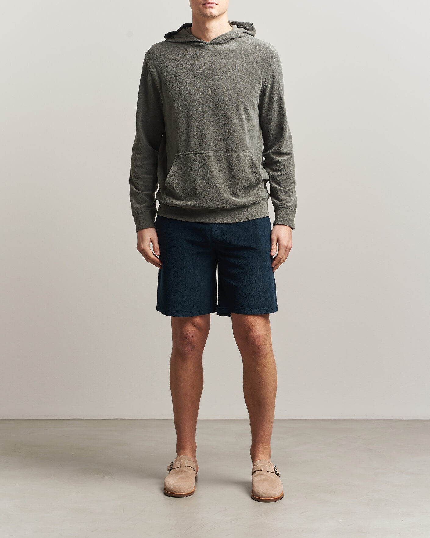 Men | Shorts | Altea | Terry Drawstring Shorts Navy