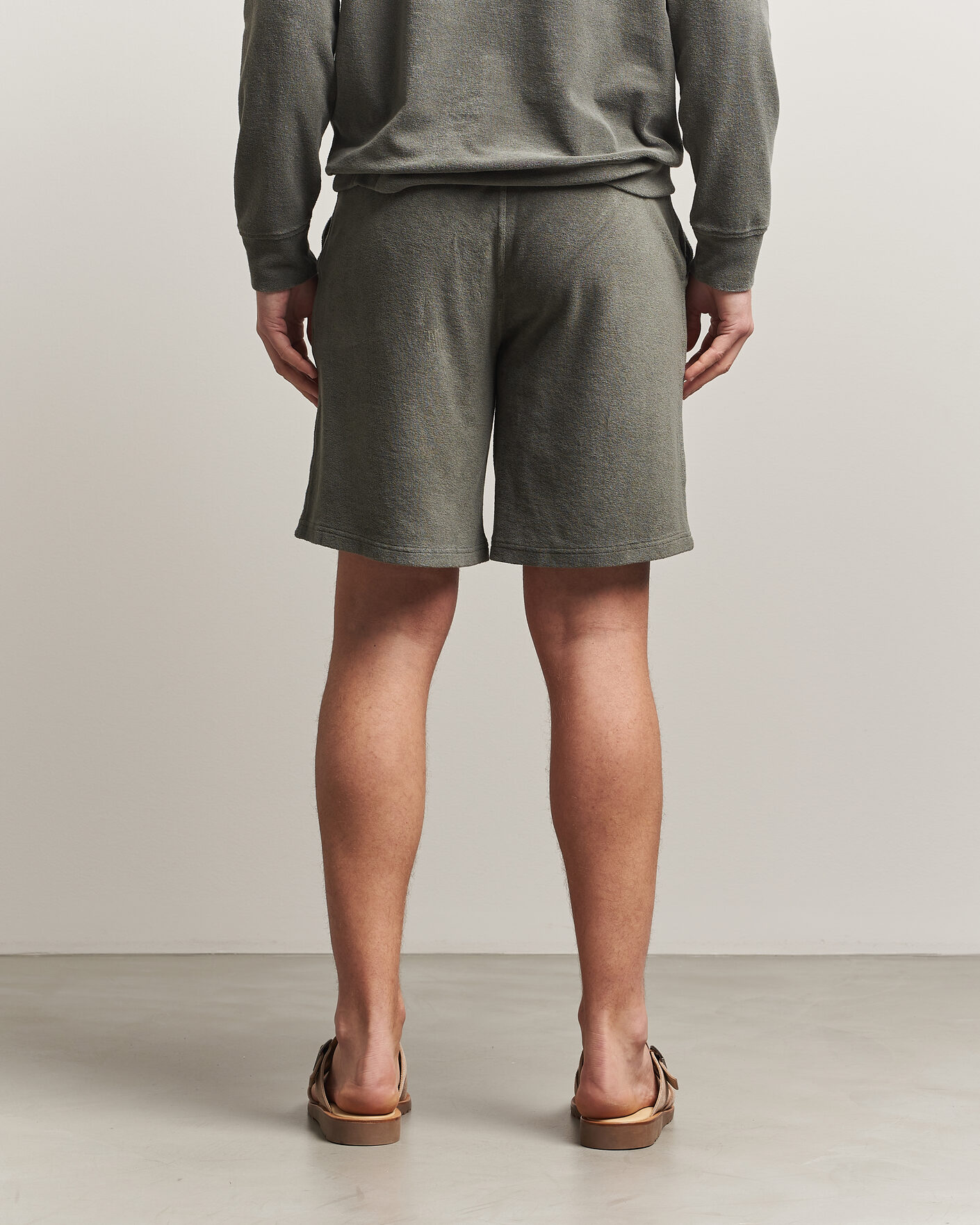 Men | Shorts | Altea | Terry Drawstring Shorts Olive