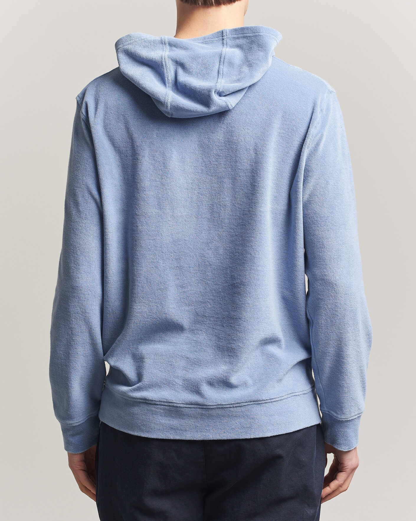 Men | Sweaters & Knitwear | Altea | Terry Cotton Hoodie Light Blue