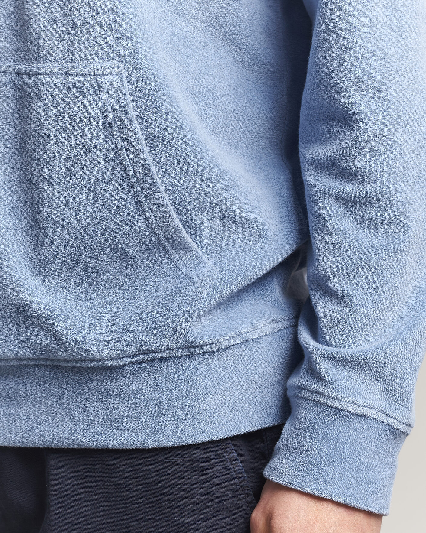 Men | Sweaters & Knitwear | Altea | Terry Cotton Hoodie Light Blue
