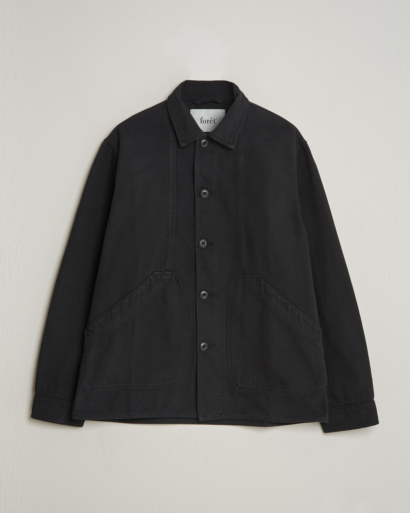 Men | Shirts | Forét | Berry Canvas Overshirt Black