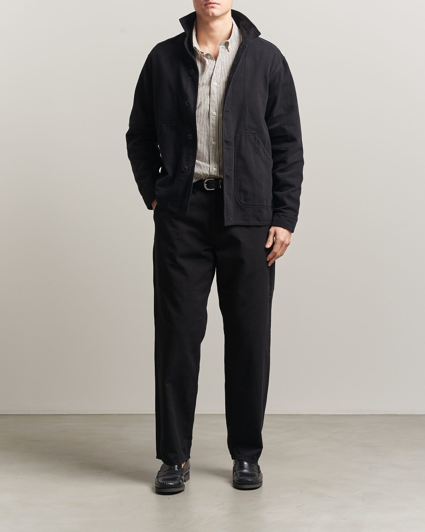 Men | Shirts | Forét | Berry Canvas Overshirt Black