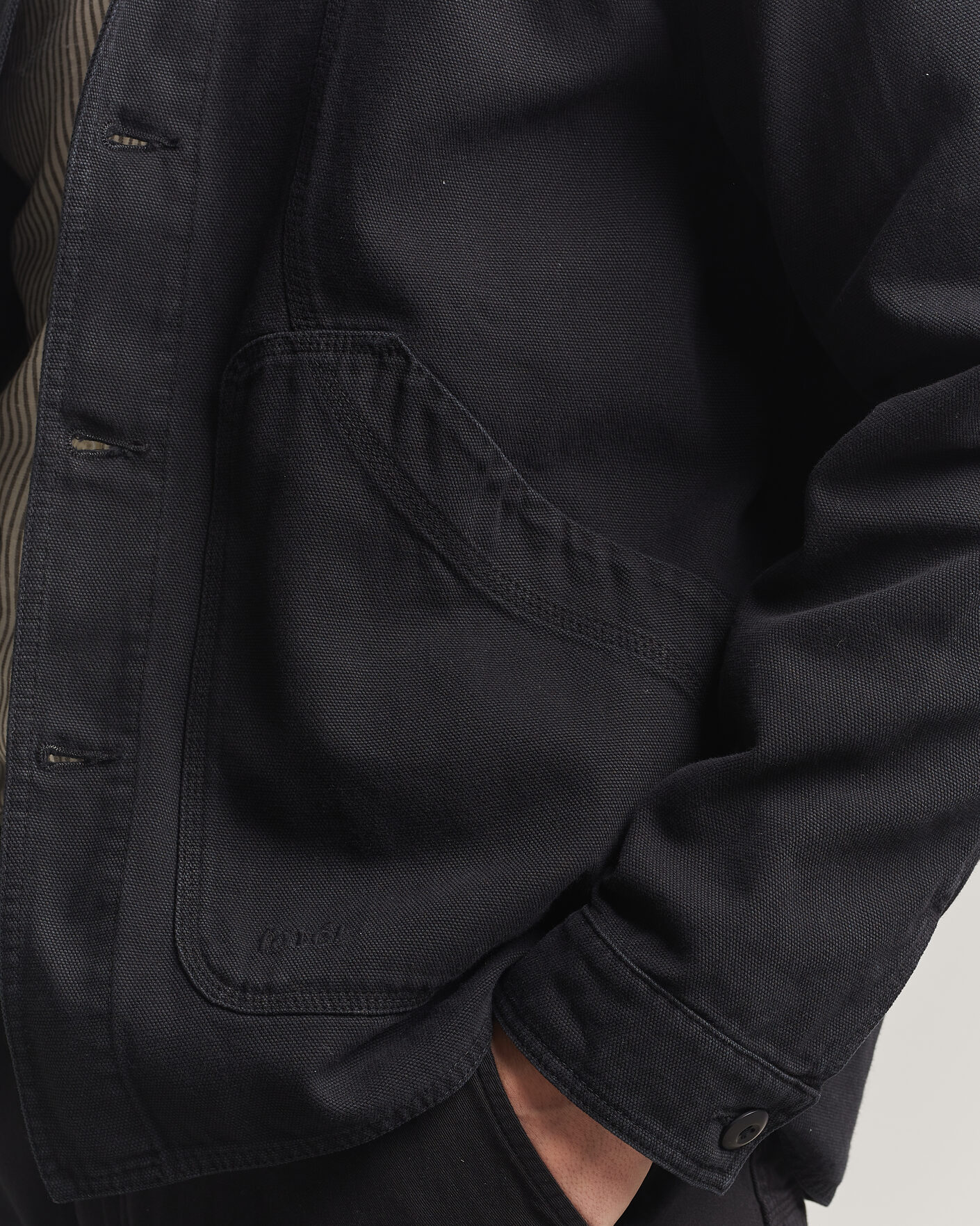 Men | Shirts | Forét | Berry Canvas Overshirt Black