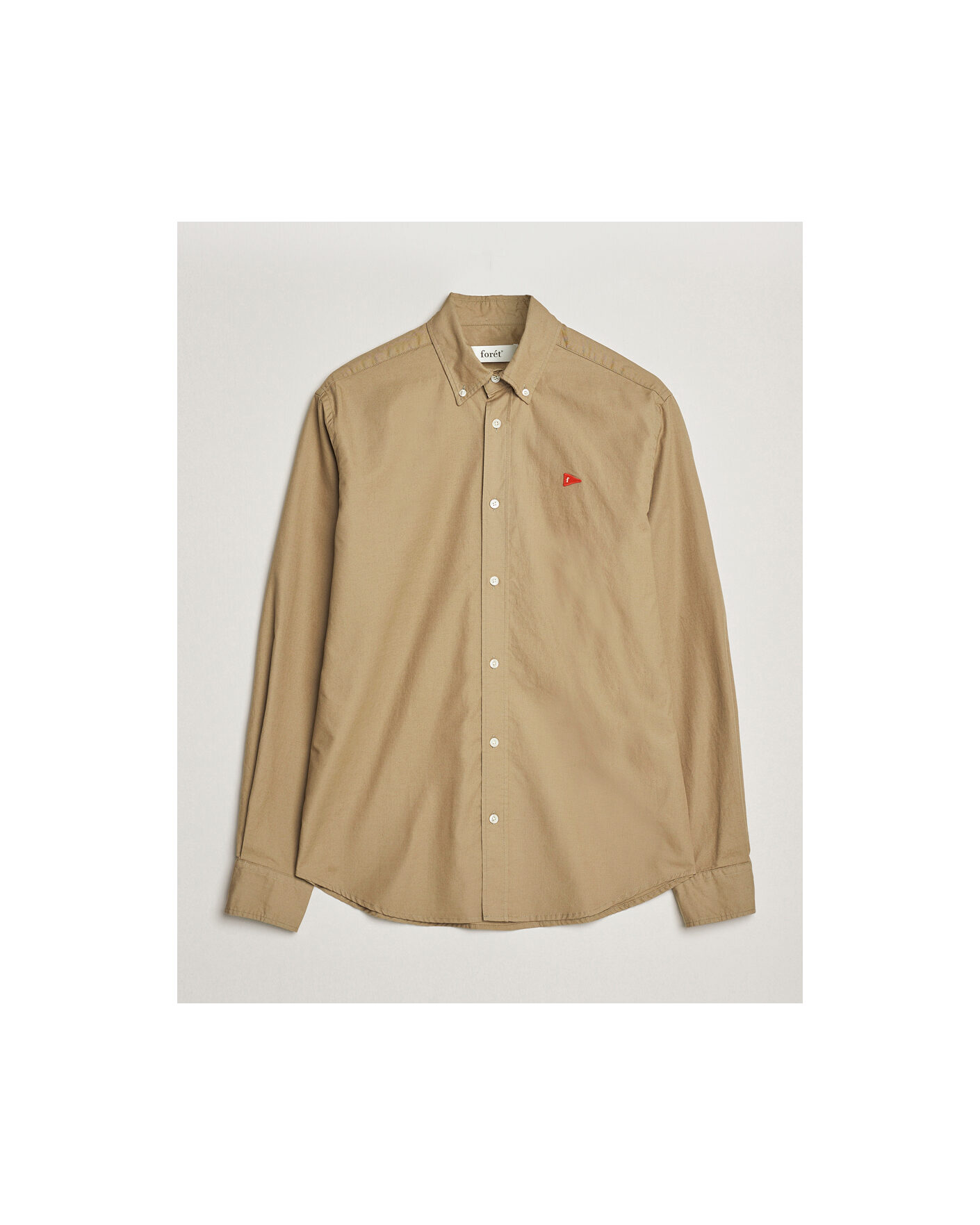 Men | Shirts | Forét | Flag Regular Fit Oxford Shirt Khaki