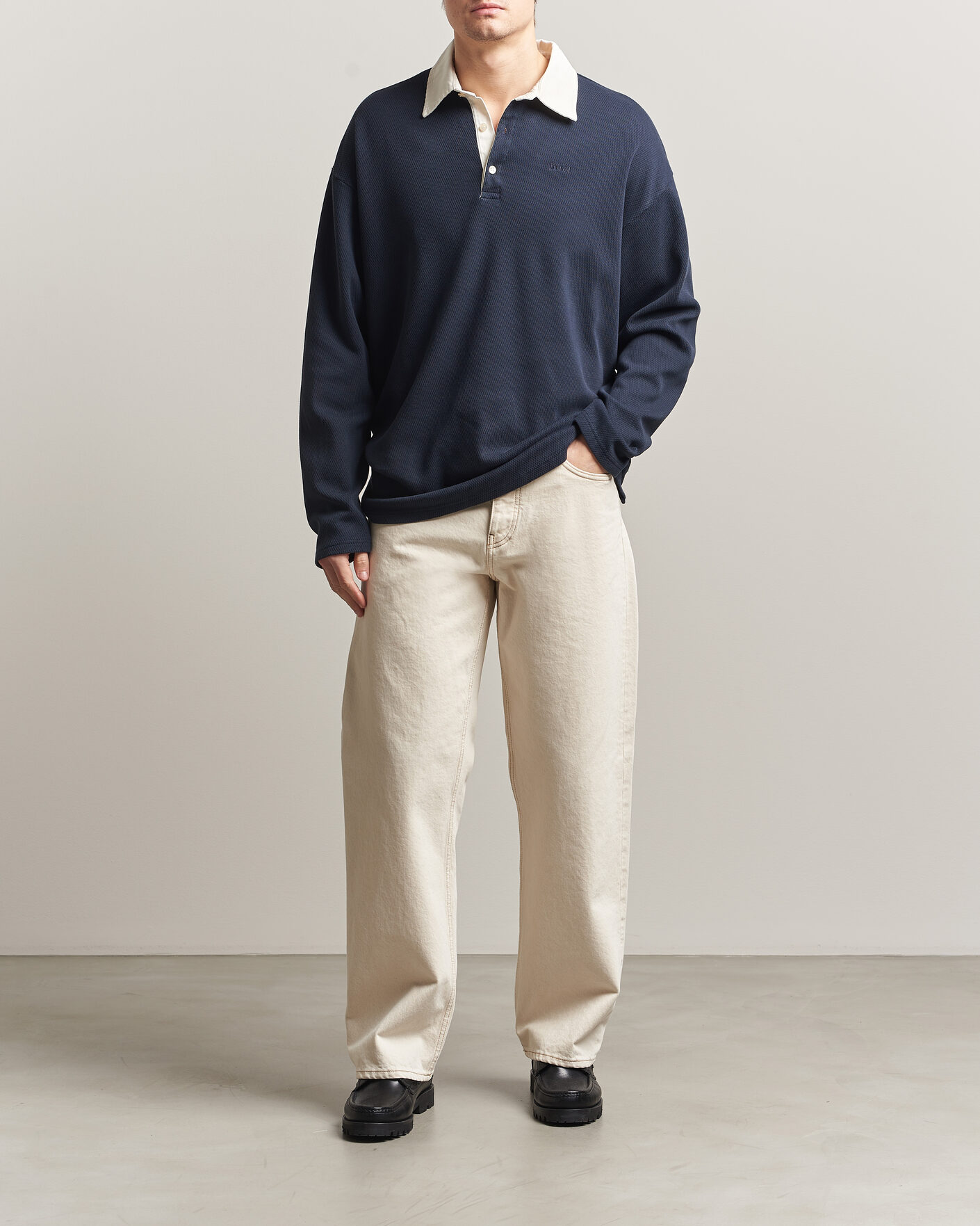 Men | Sweaters & Knitwear | Forét | Match Rugby Structured Sweatshirt Navy
