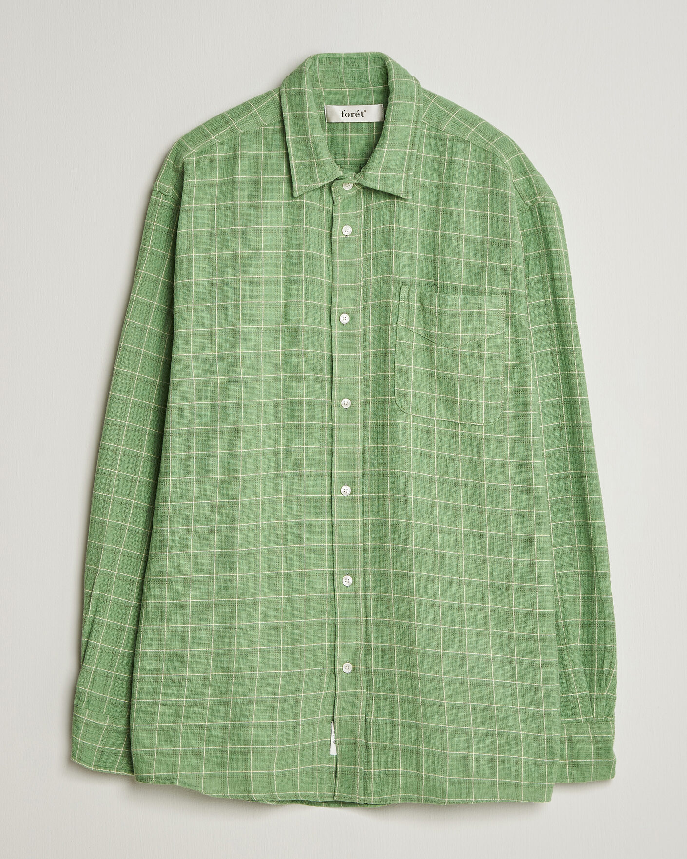Men | Shirts | Forét | Scout Relaxed Fit Loose Weave Shirt Vibrant Moss