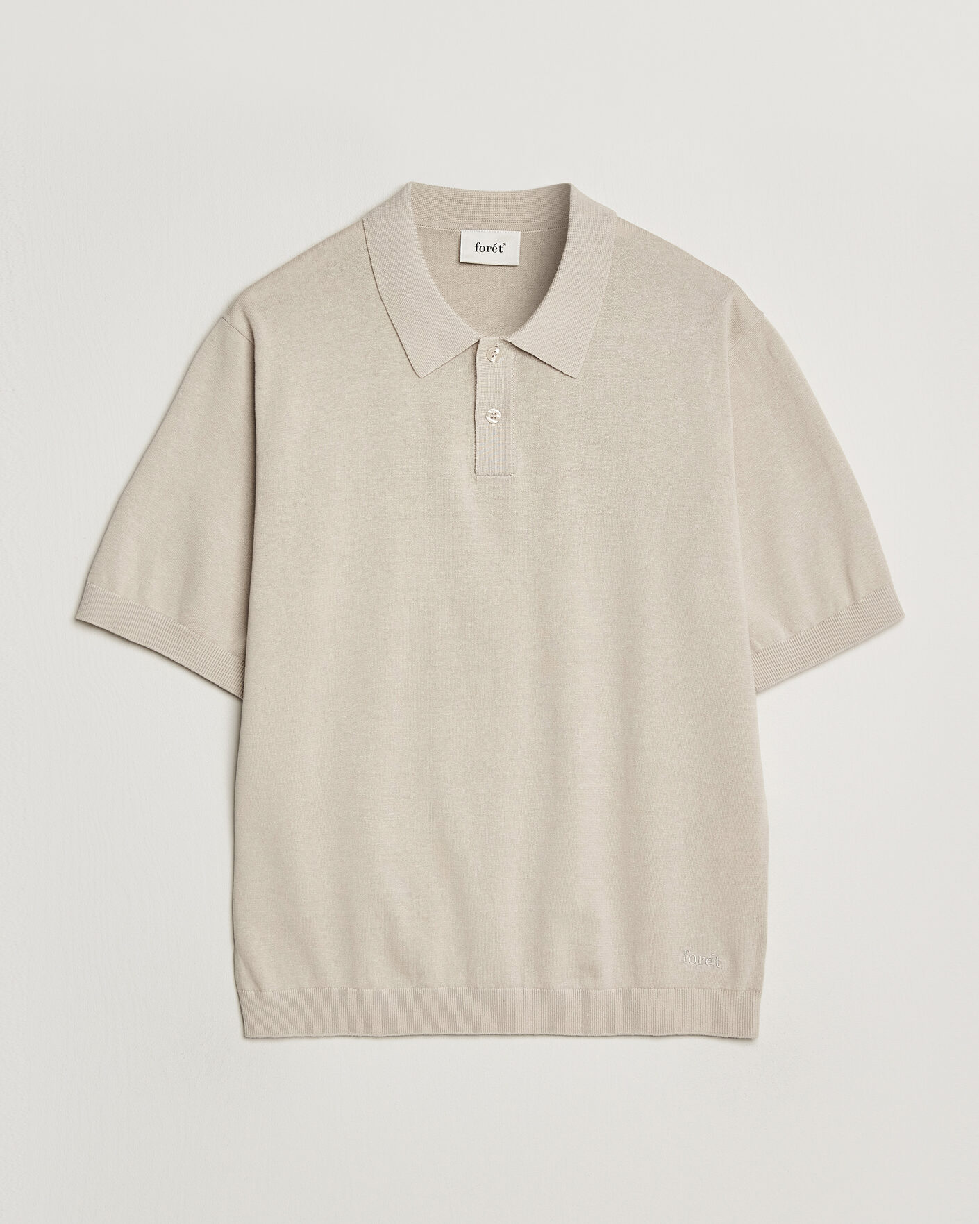 Men | Polo Shirts | Forét | Sea Cotton/Linen Polo Oatmeal
