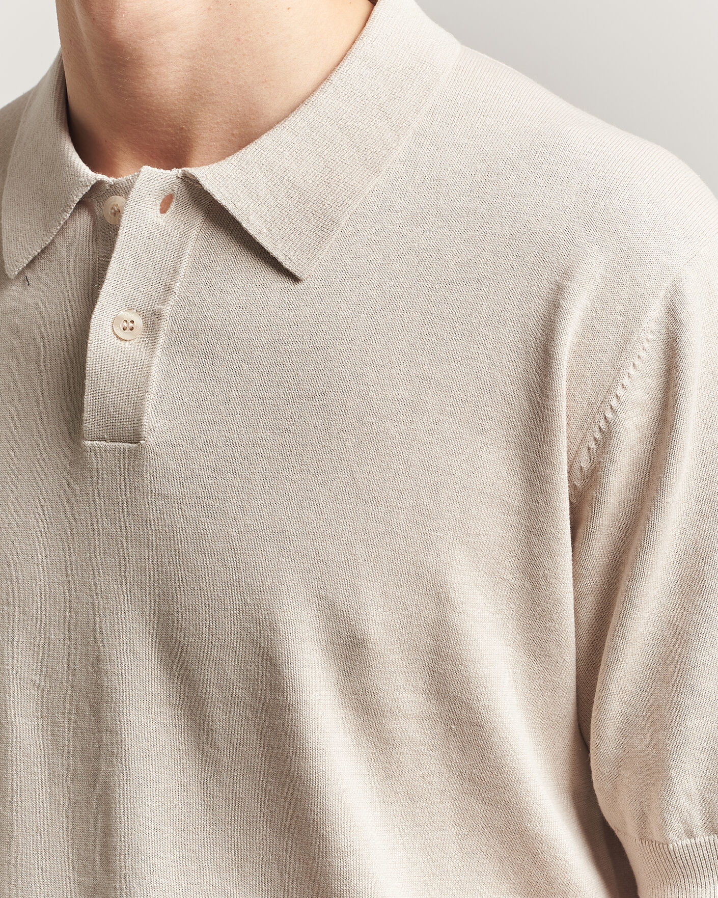 Men | Polo Shirts | Forét | Sea Cotton/Linen Polo Oatmeal
