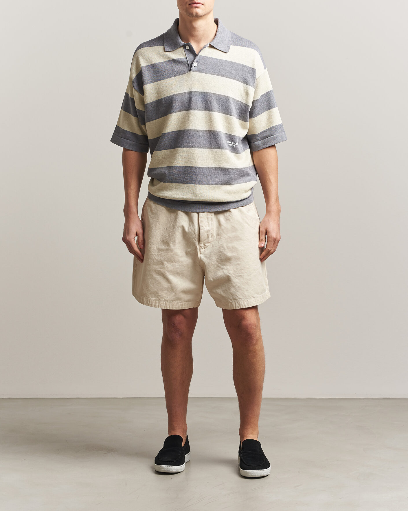Men | Shorts | Stone Island | Marina Organic Slub Cotton Shorts Ivory