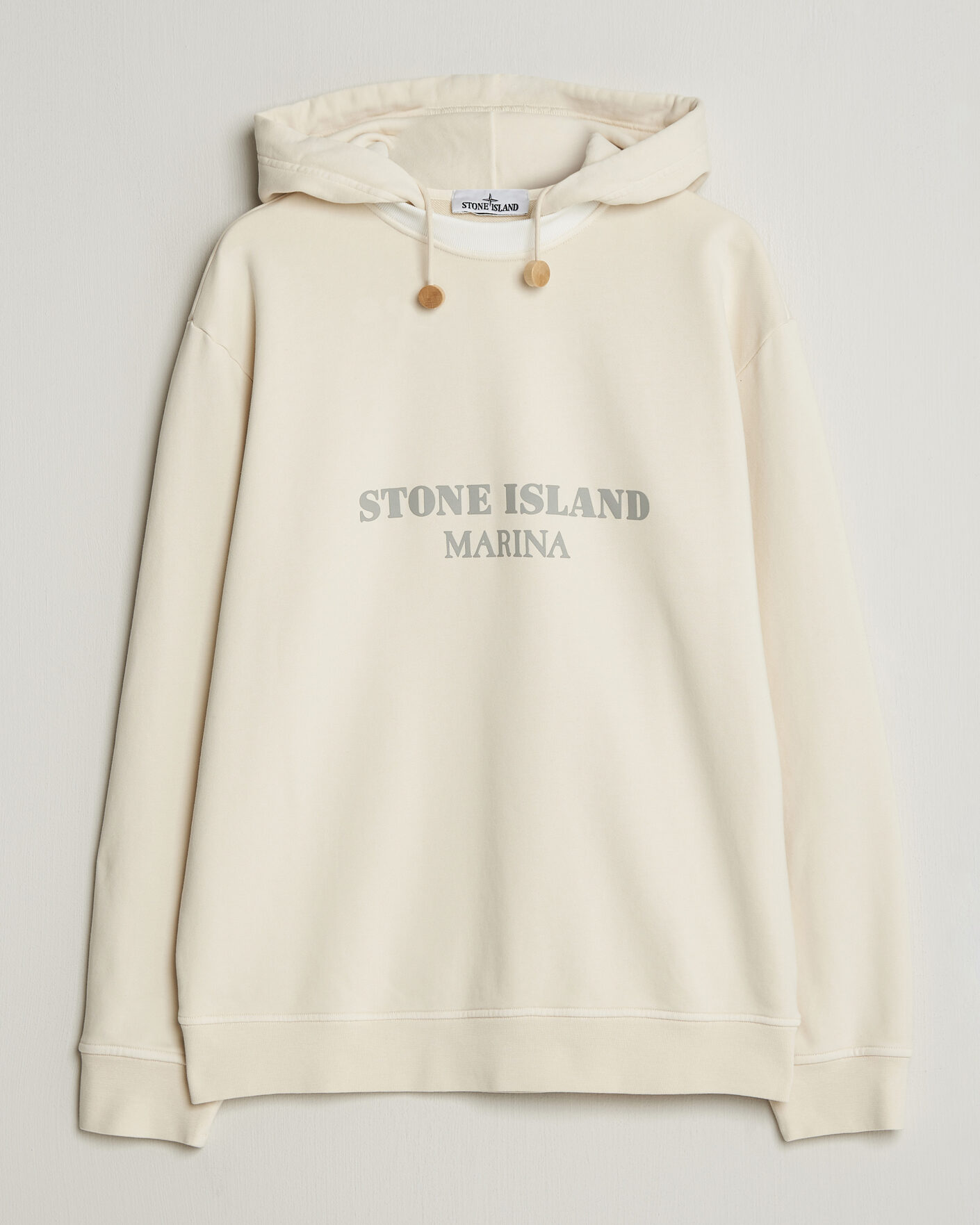 Men | Sweaters & Knitwear | Stone Island | Marina Cotton Fleece Hood Ivory