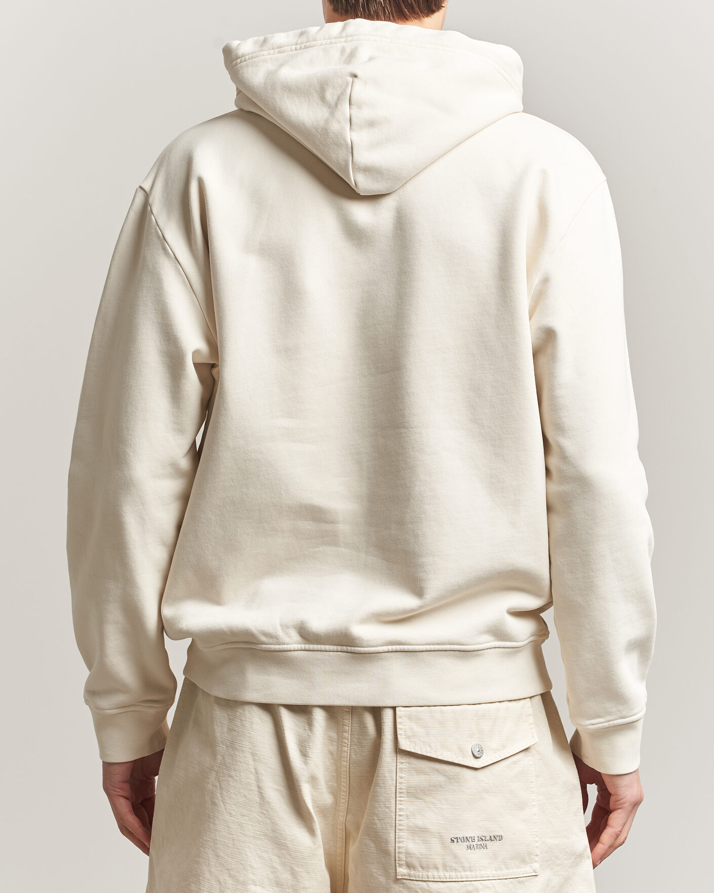 Men | Sweaters & Knitwear | Stone Island | Marina Cotton Fleece Hood Ivory