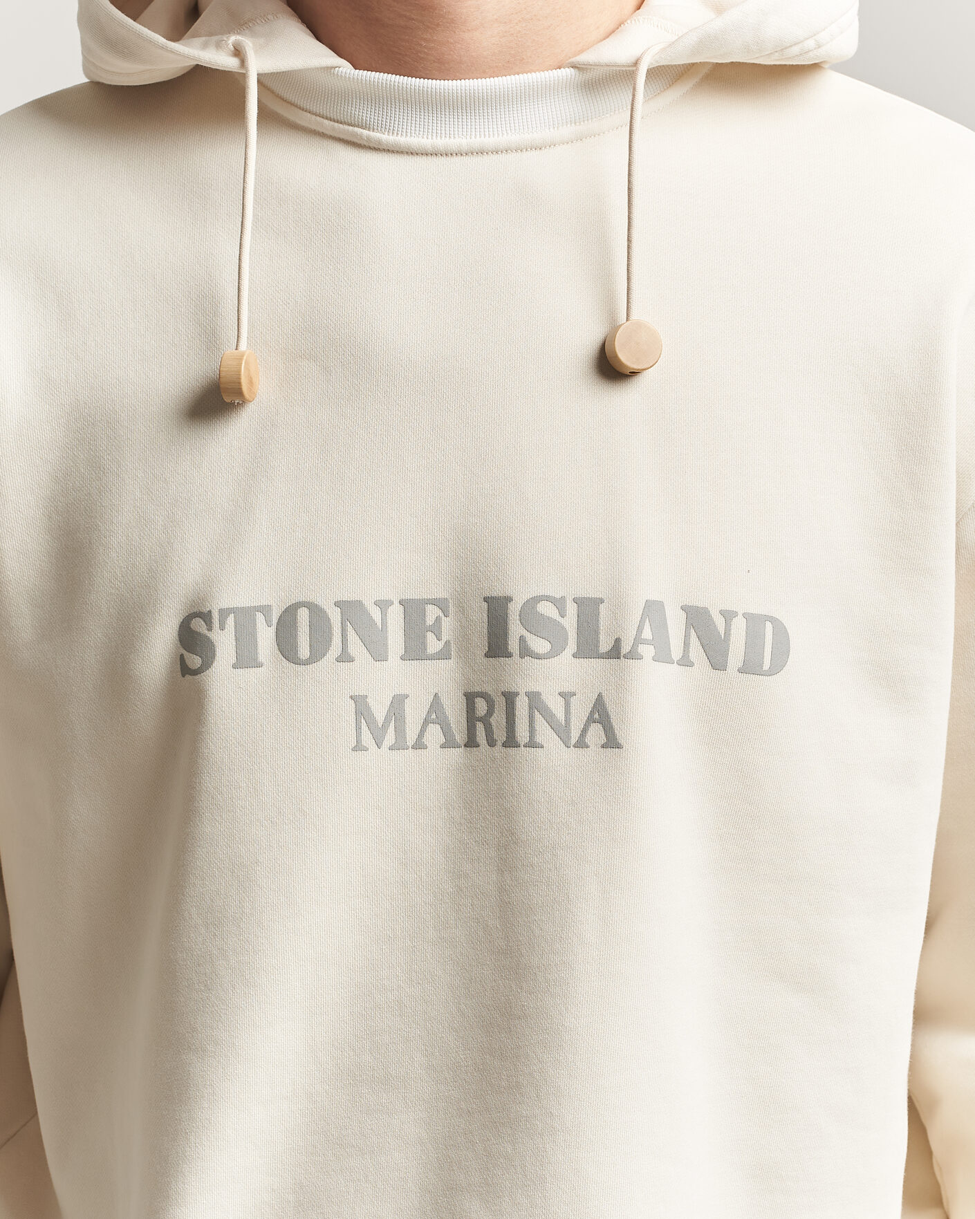Men | Sweaters & Knitwear | Stone Island | Marina Cotton Fleece Hood Ivory