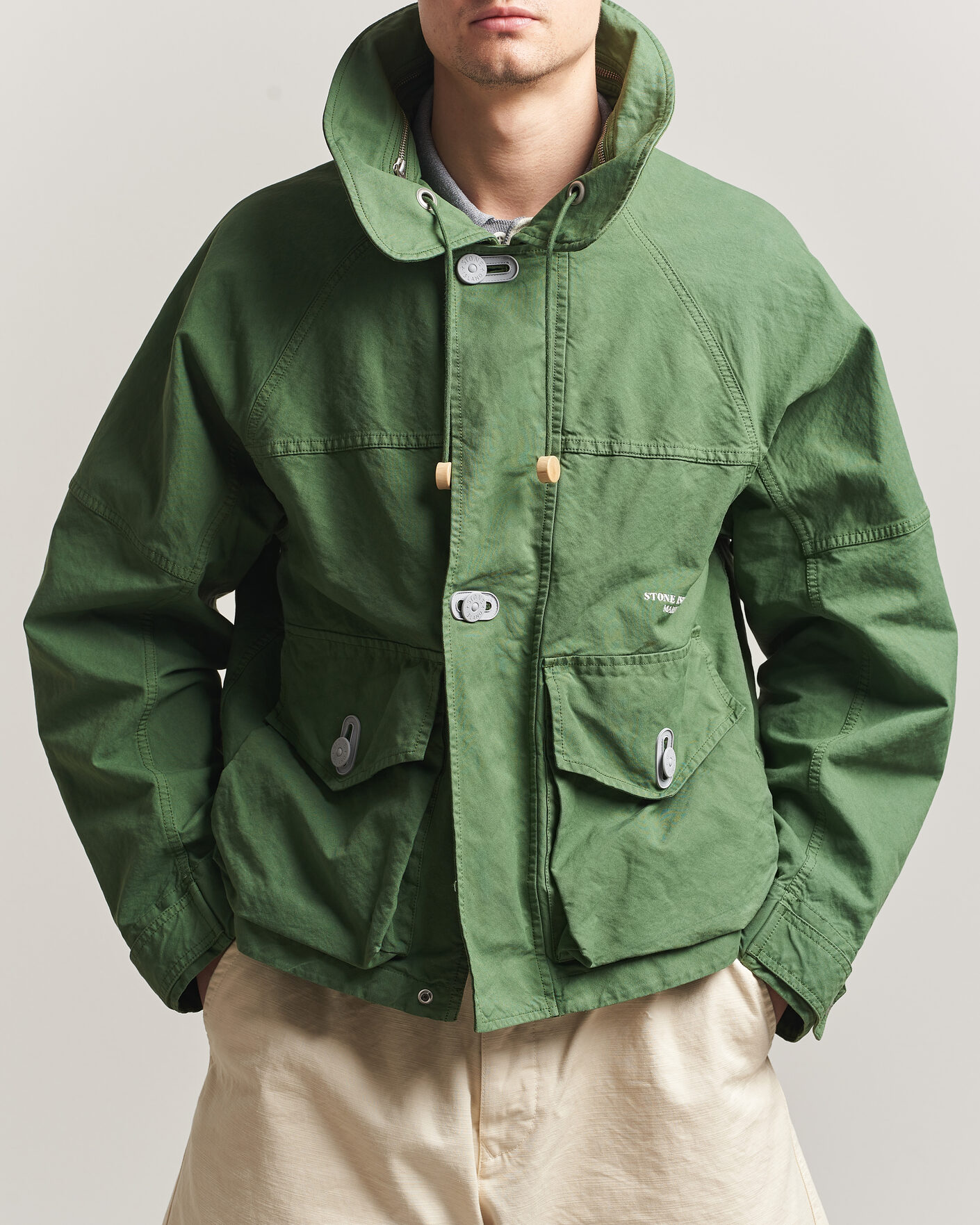 Men | Coats & Jackets | Stone Island | Marina Panama Weave Coach Jacket Quartz Green