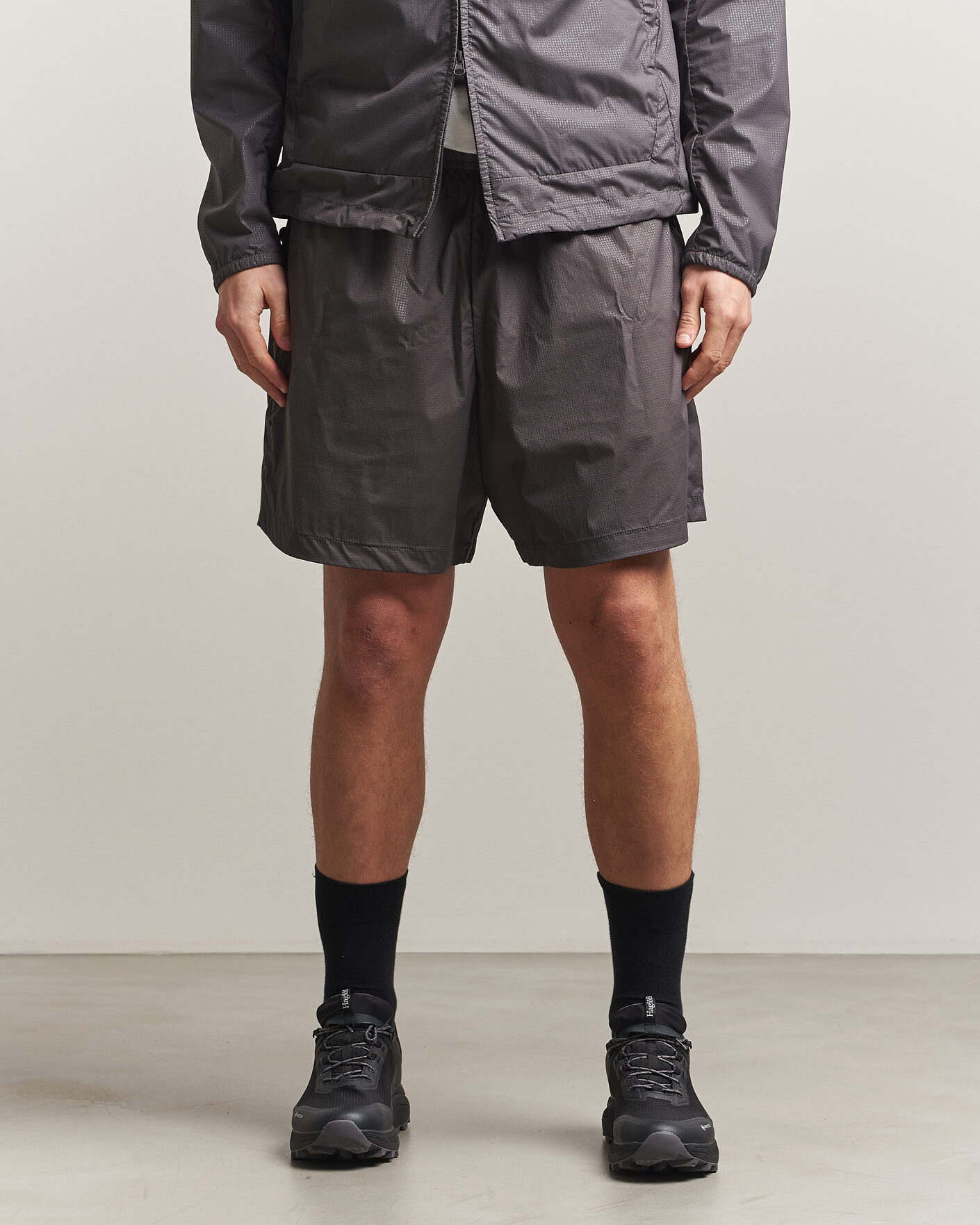 Men | Shorts | Stone Island | Stellina Nylon Stretch Shorts Charcoal