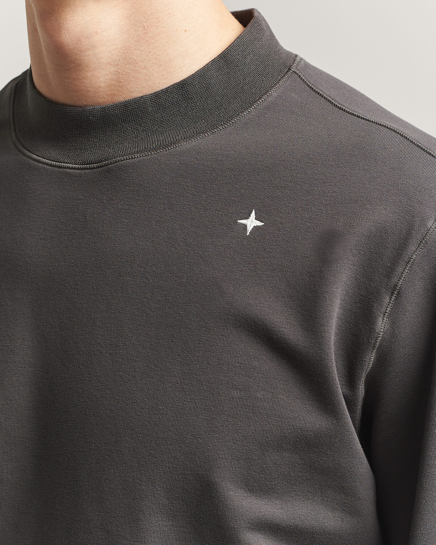 Men | Sweaters & Knitwear | Stone Island | Stellina Cotton Sweatshirt Charcoal