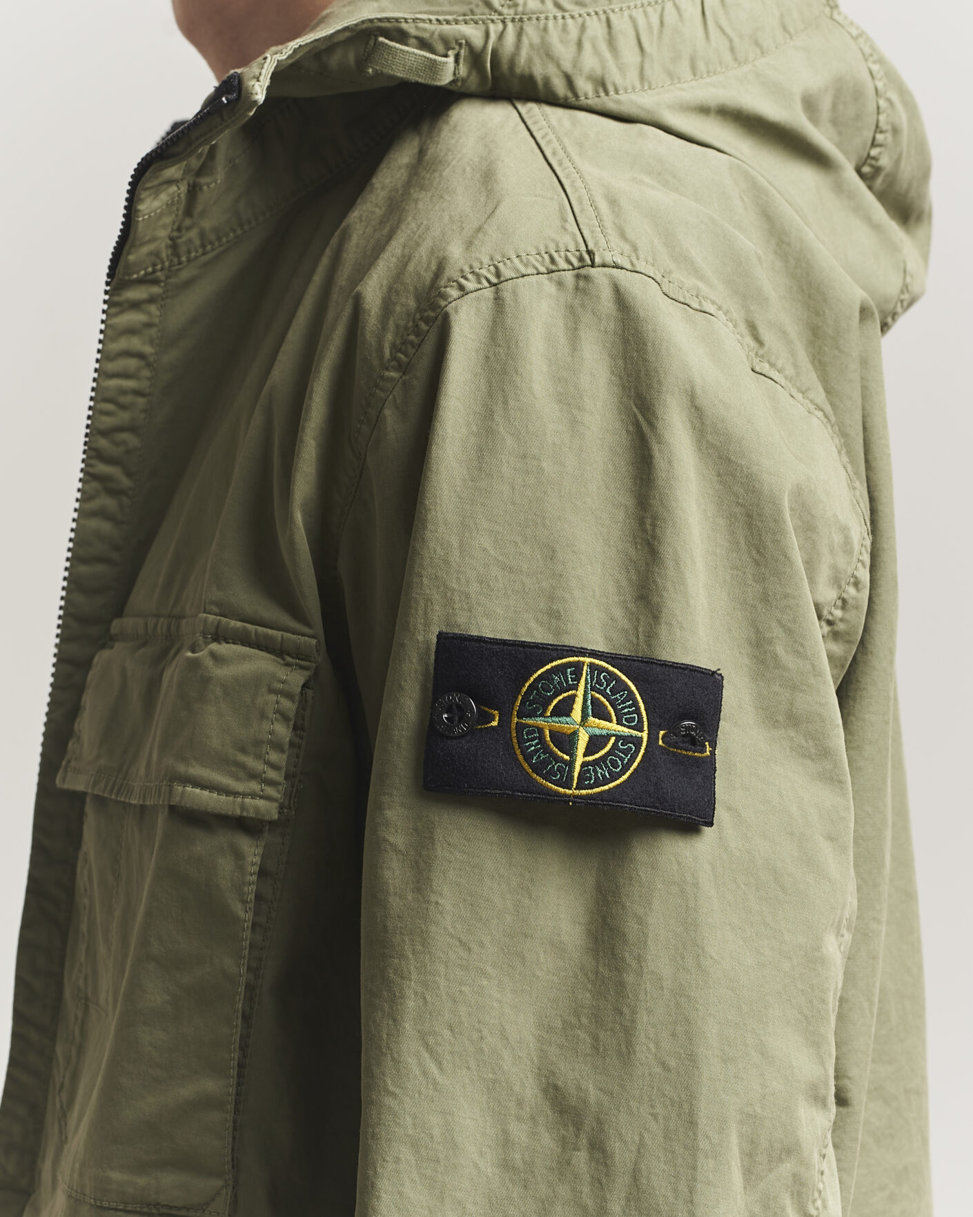 Men | Coats & Jackets | Stone Island | Stretch Cotton Twill Hood Jacket Military Green