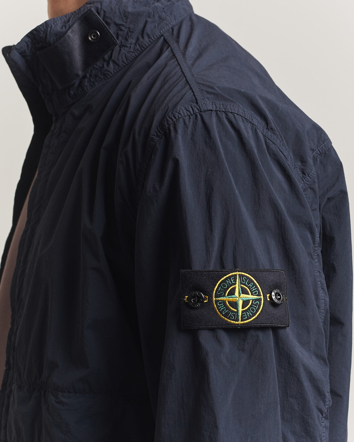 Men | Coats & Jackets | Stone Island | Nylon Smerigliato-TC Stand Collar Jacket Navy
