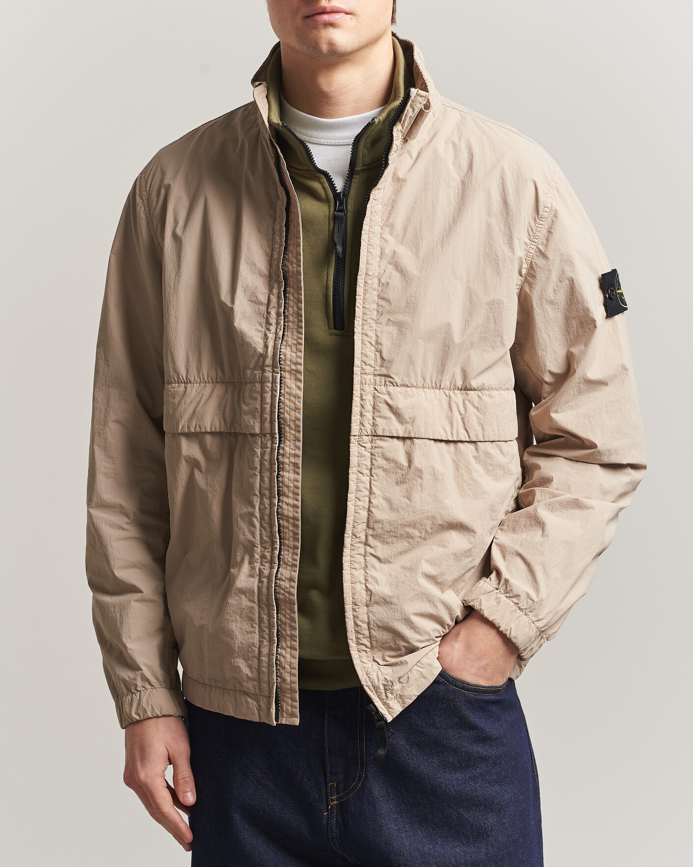 Men | Coats & Jackets | Stone Island | Nylon Smerigliato-TC Stand Collar Jacket Desert