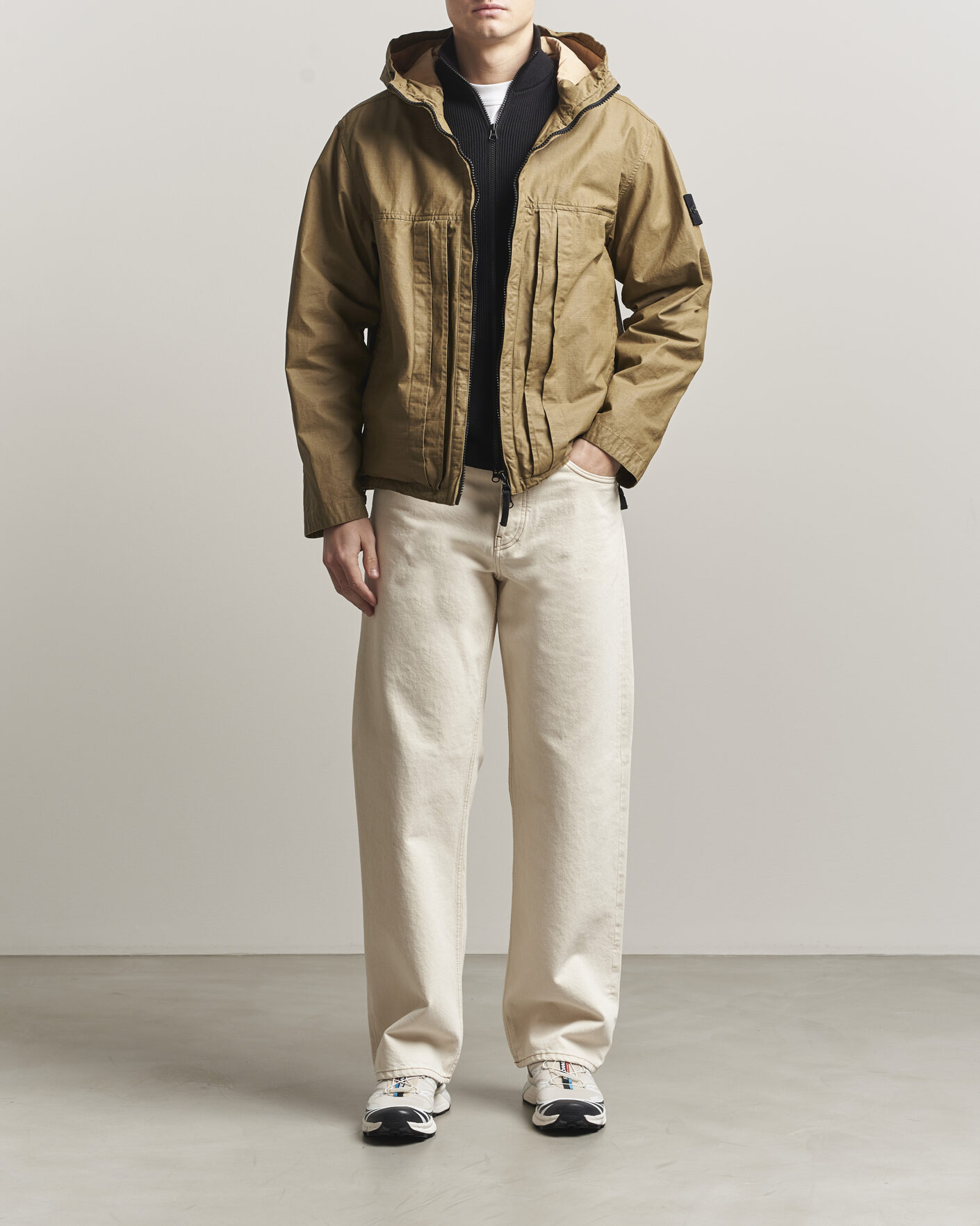 Men | Coats & Jackets | Stone Island | Double Coated Cotton Ripstop Jacket Military Green