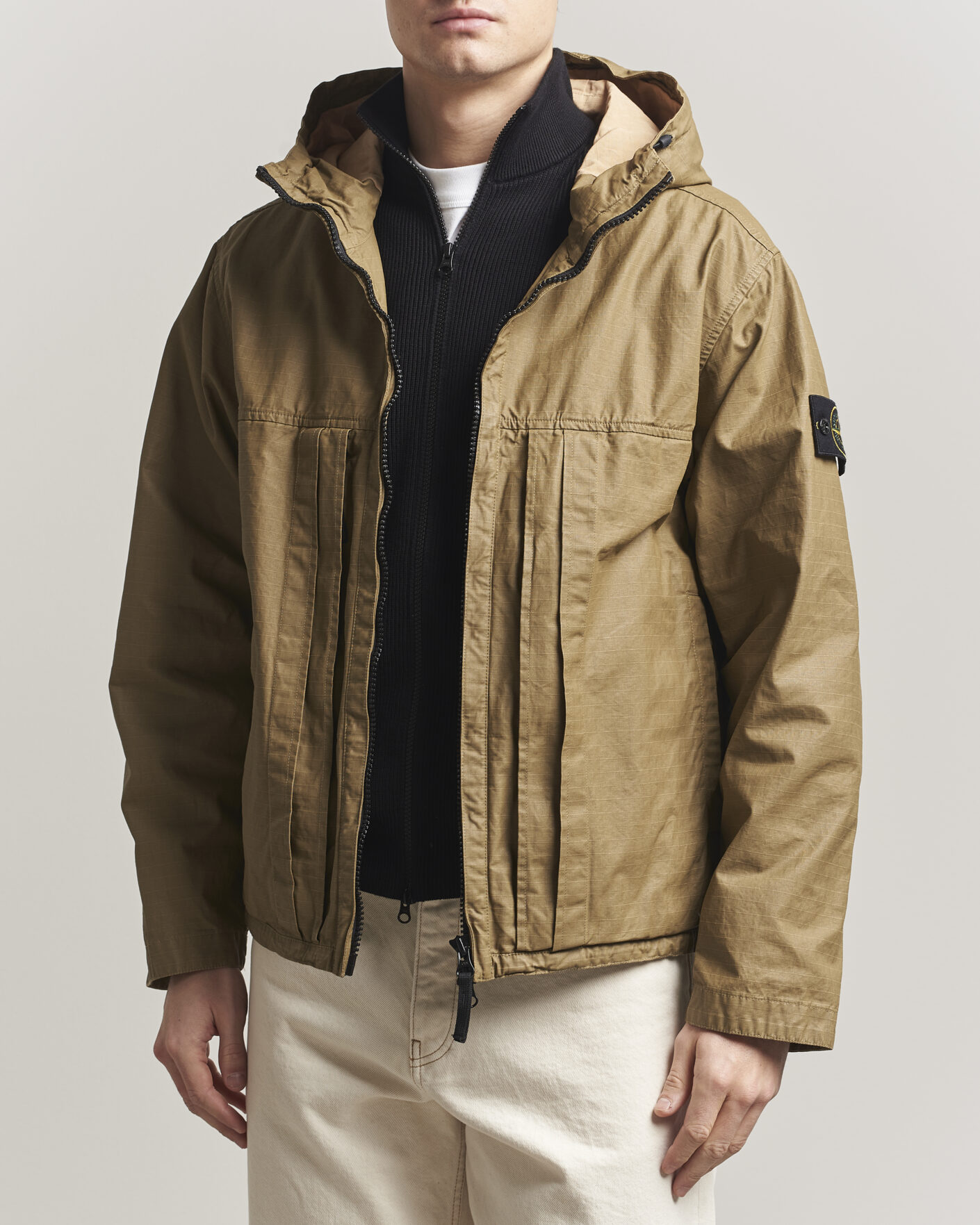 Men | Coats & Jackets | Stone Island | Double Coated Cotton Ripstop Jacket Military Green