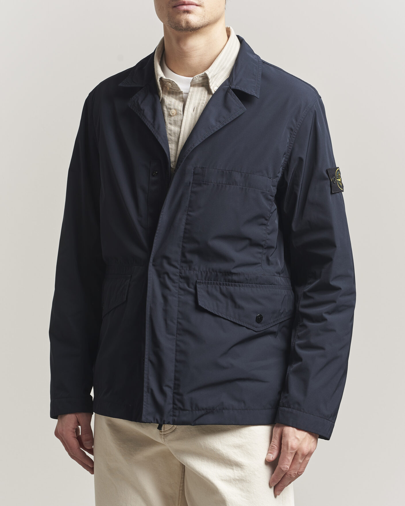 Stone Island Micro Twill Blazer Jacket Navy at CareOfCarl.com