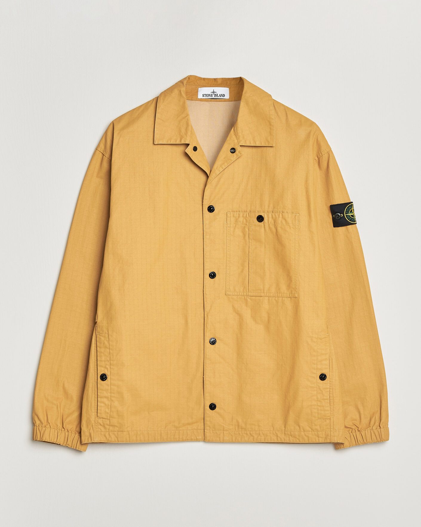 Men | Coats & Jackets | Stone Island | Double Coated Cotton Ripstop Overshirt Mustard