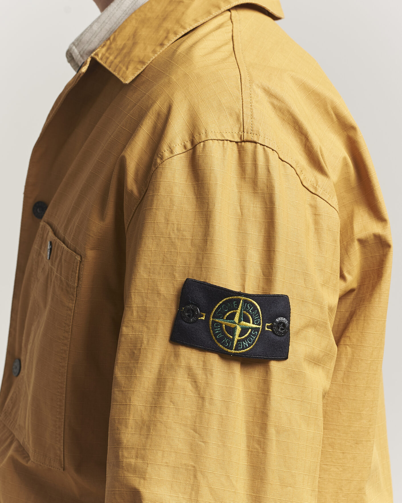 Men | Coats & Jackets | Stone Island | Double Coated Cotton Ripstop Overshirt Mustard