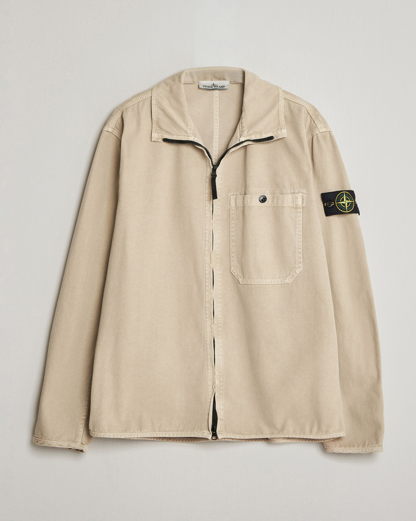 Men | Coats & Jackets | Stone Island | Organic Panama Cotton Shirt Jacket Desert