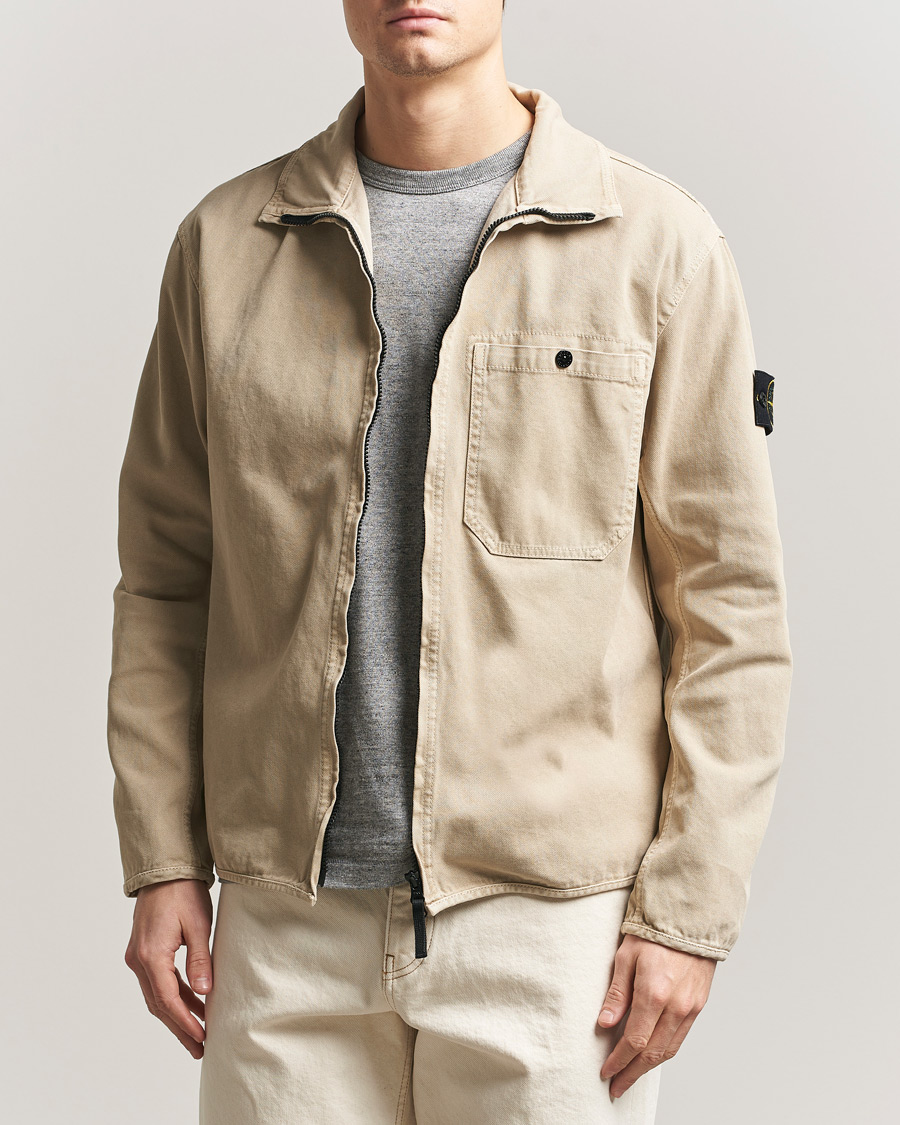 Men | Coats & Jackets | Stone Island | Organic Panama Cotton Shirt Jacket Desert
