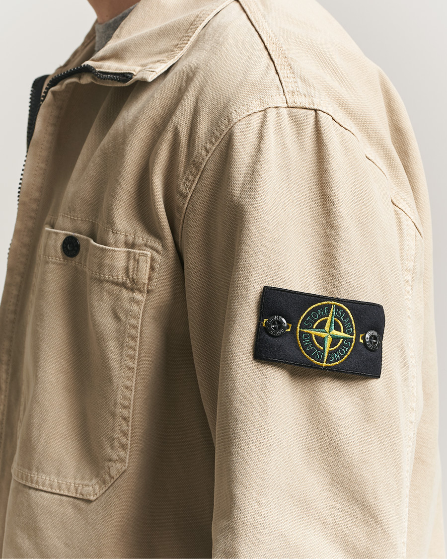 Men | Coats & Jackets | Stone Island | Organic Panama Cotton Shirt Jacket Desert
