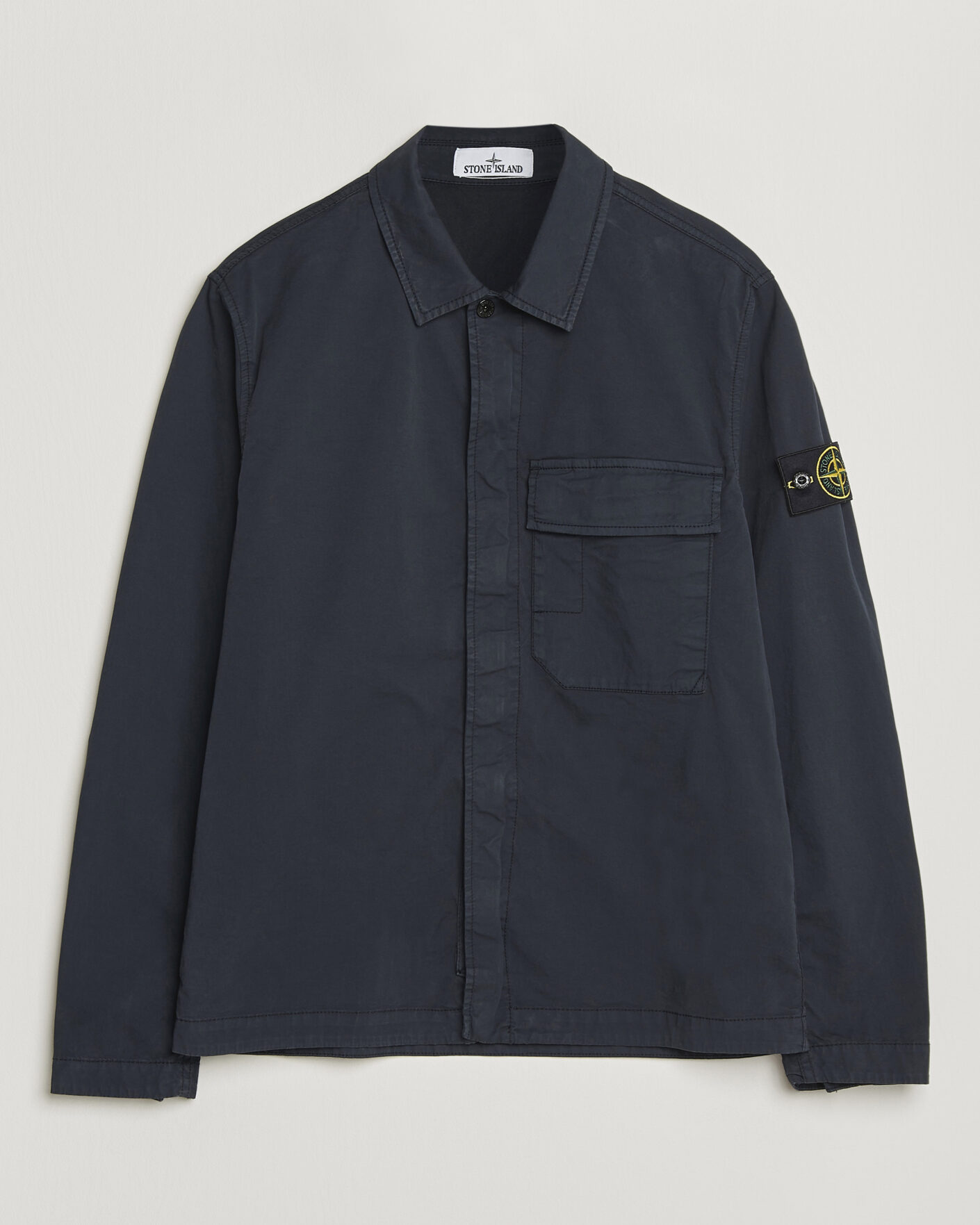 Men | Coats & Jackets | Stone Island | Organic Cotton Twill Overshirt Navy