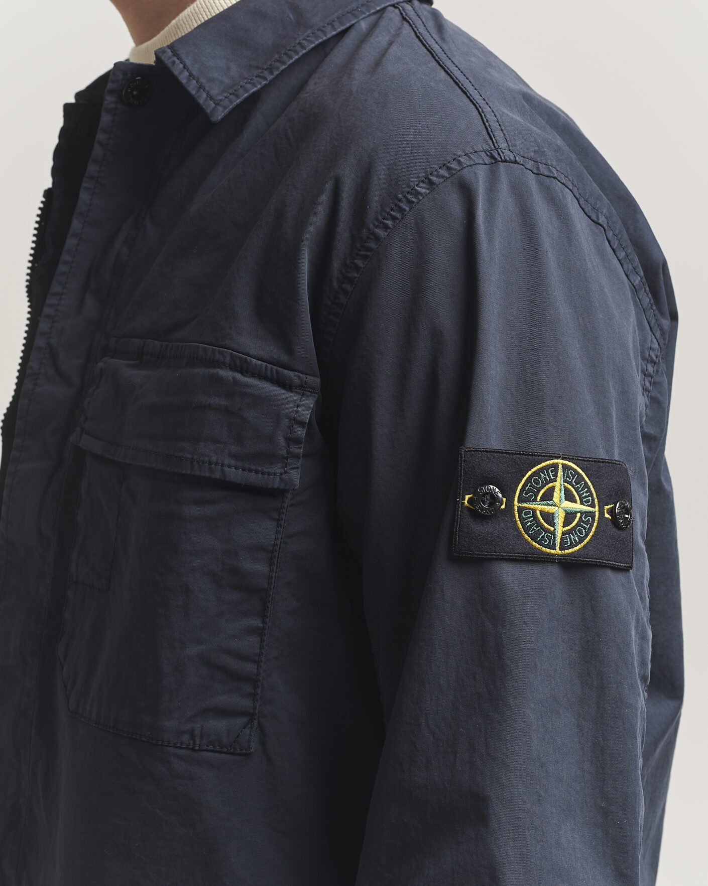 Men | Coats & Jackets | Stone Island | Organic Cotton Twill Overshirt Navy