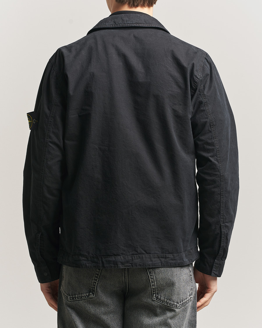 Men | Shirts | Stone Island | Brushed Cotton Canvas Zip Overshirt Black