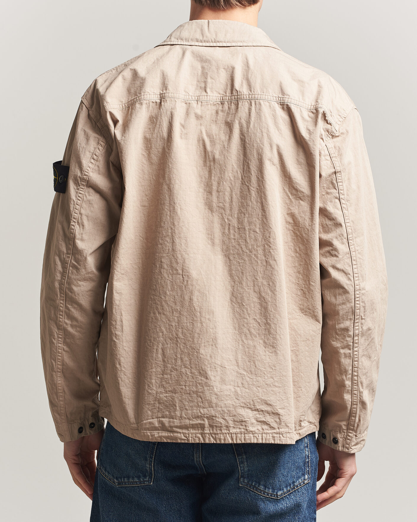 Men | Shirts | Stone Island | Cotton Ripstop Zip Overshirt Desert