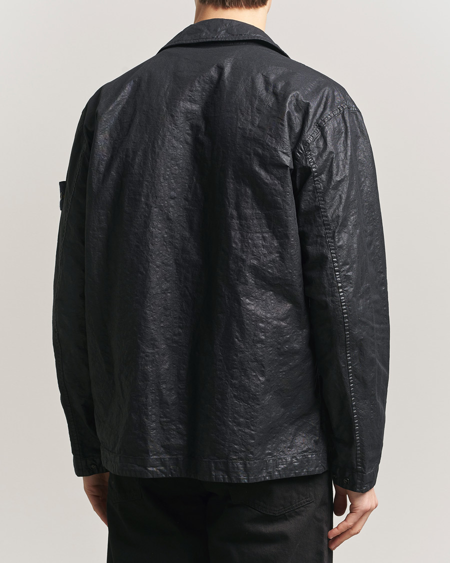 Men | Shirts | Stone Island | Garment Dyed Nylon Zip Overshirt Black