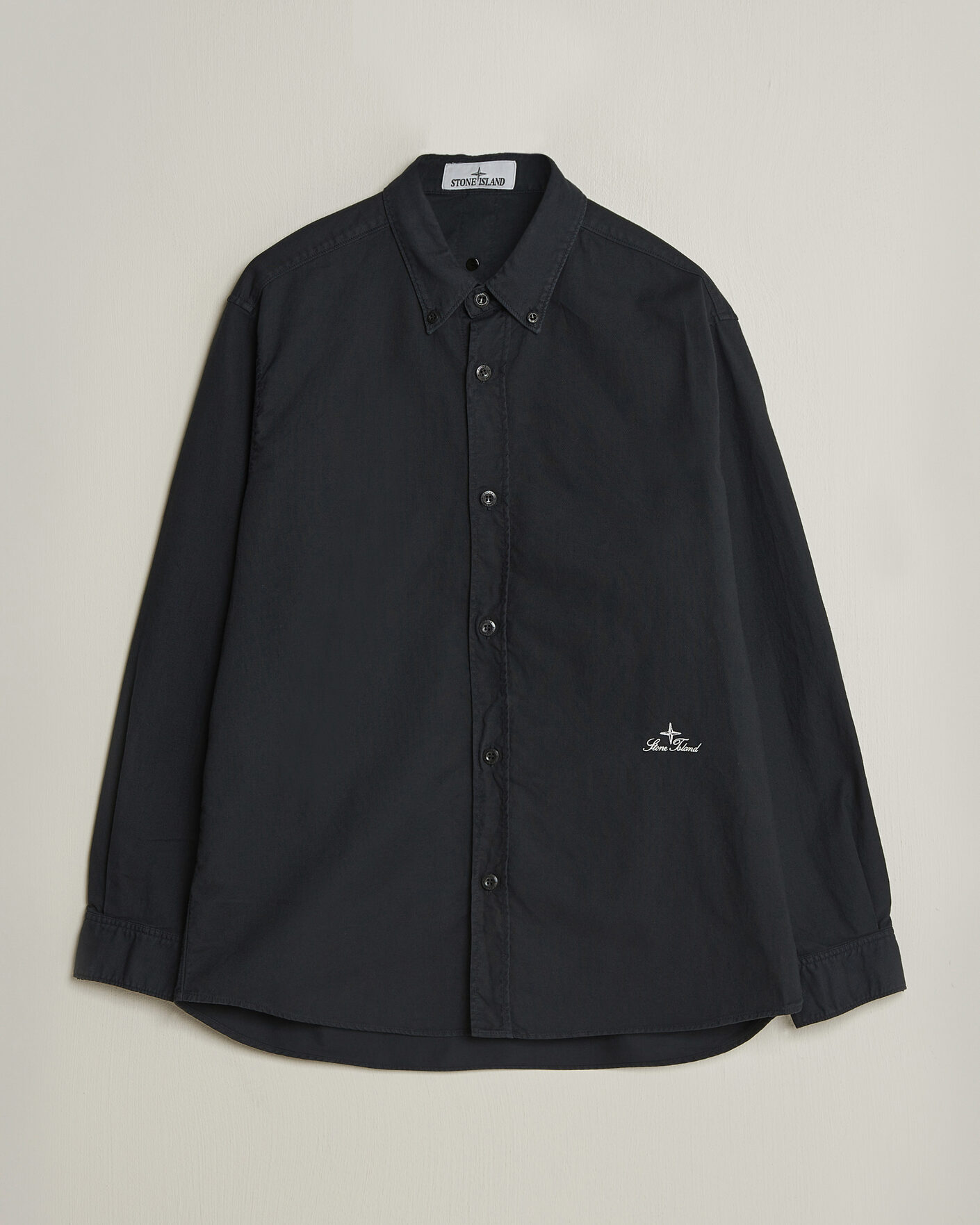 トップス STONE  button down shirt Stone Island Organic Cotton Oxford Shirt Navy at CareOfCarl.com