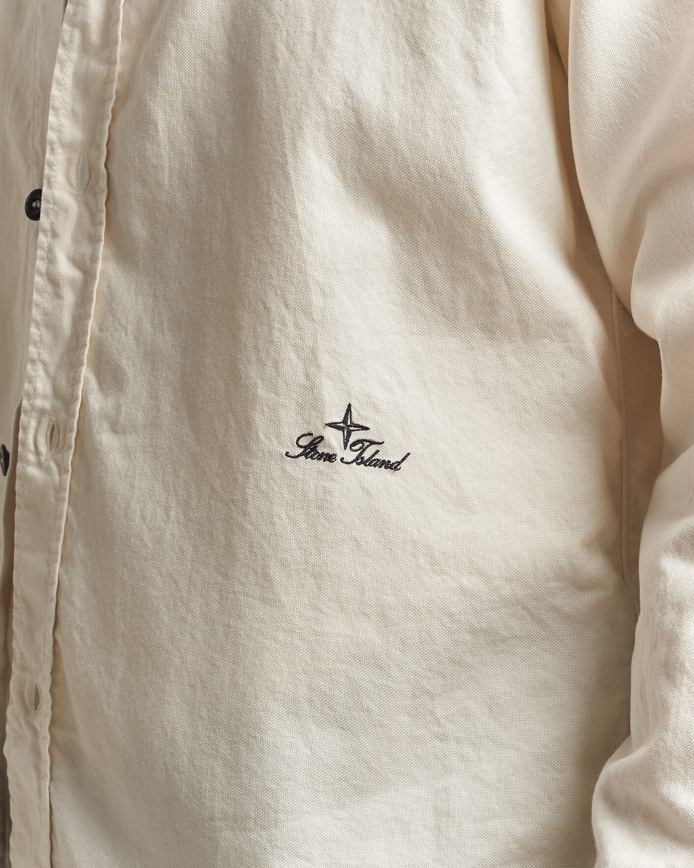 Men | Shirts | Stone Island | Organic Cotton Oxford Shirt Ivory