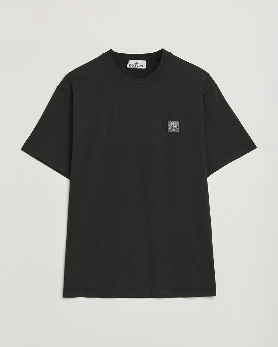 Men | T-Shirts | Stone Island | Organic Cotton Fissato Effect T-Shirt Black