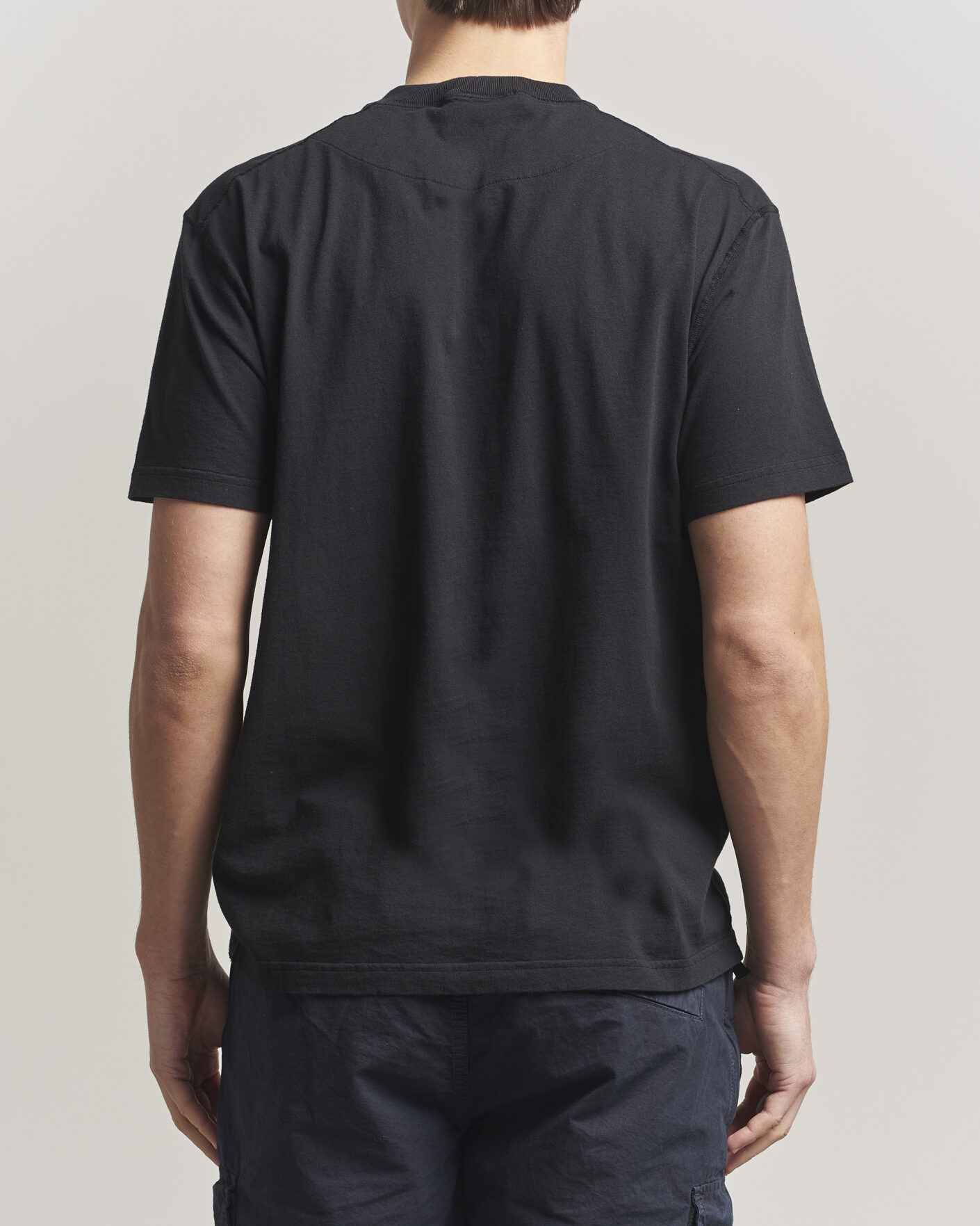 Men | T-Shirts | Stone Island | Organic Cotton Fissato Effect T-Shirt Black