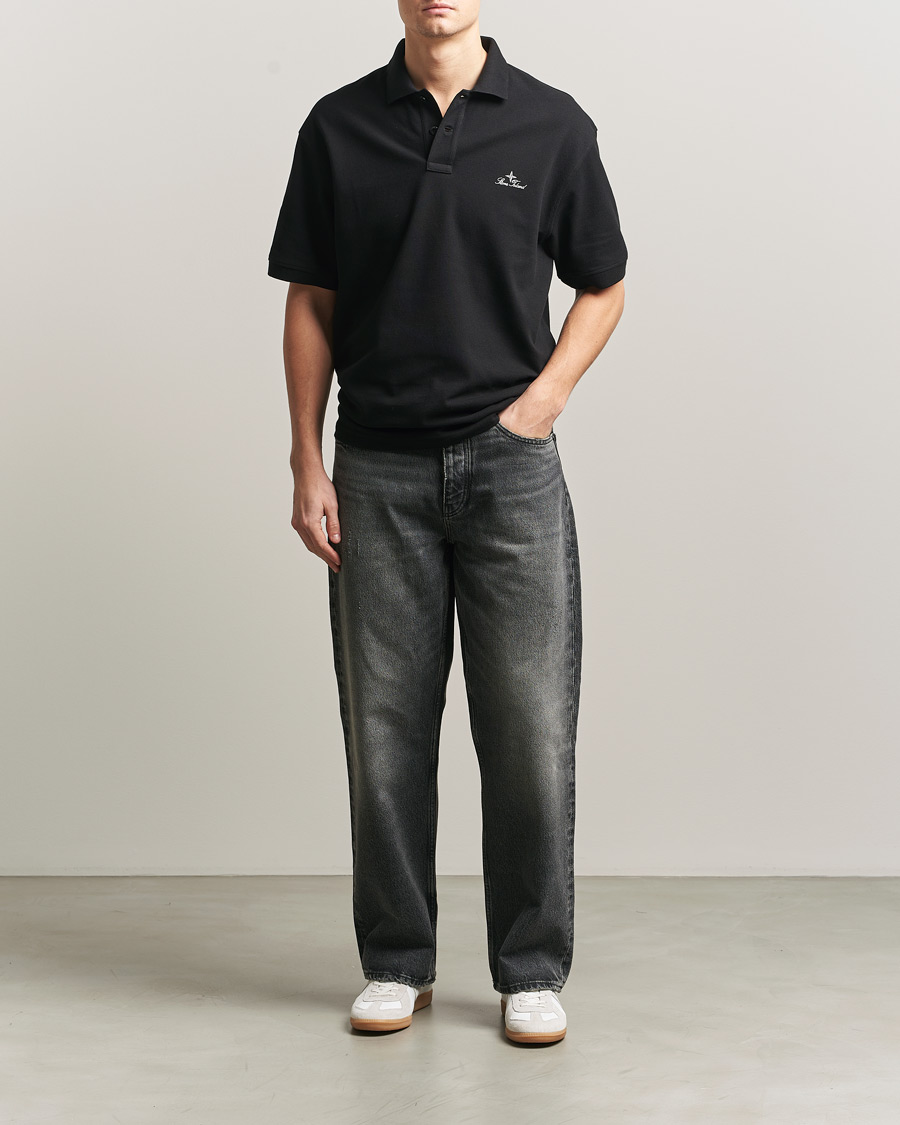 Men | Polo Shirts | Stone Island | Organic Cotton Pique Black
