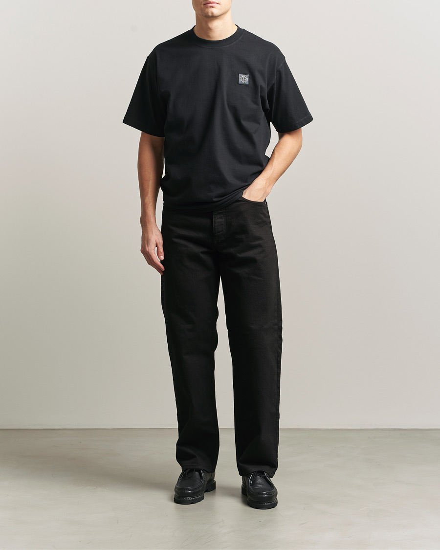 Men | T-Shirts | Stone Island | Combed Organic Cotton T-Shirt Black