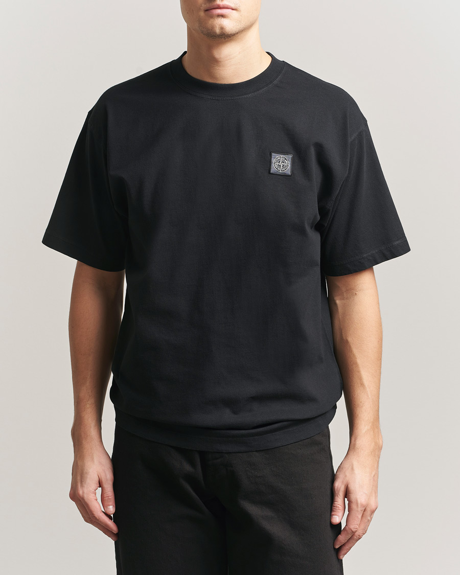 Men | T-Shirts | Stone Island | Combed Organic Cotton T-Shirt Black