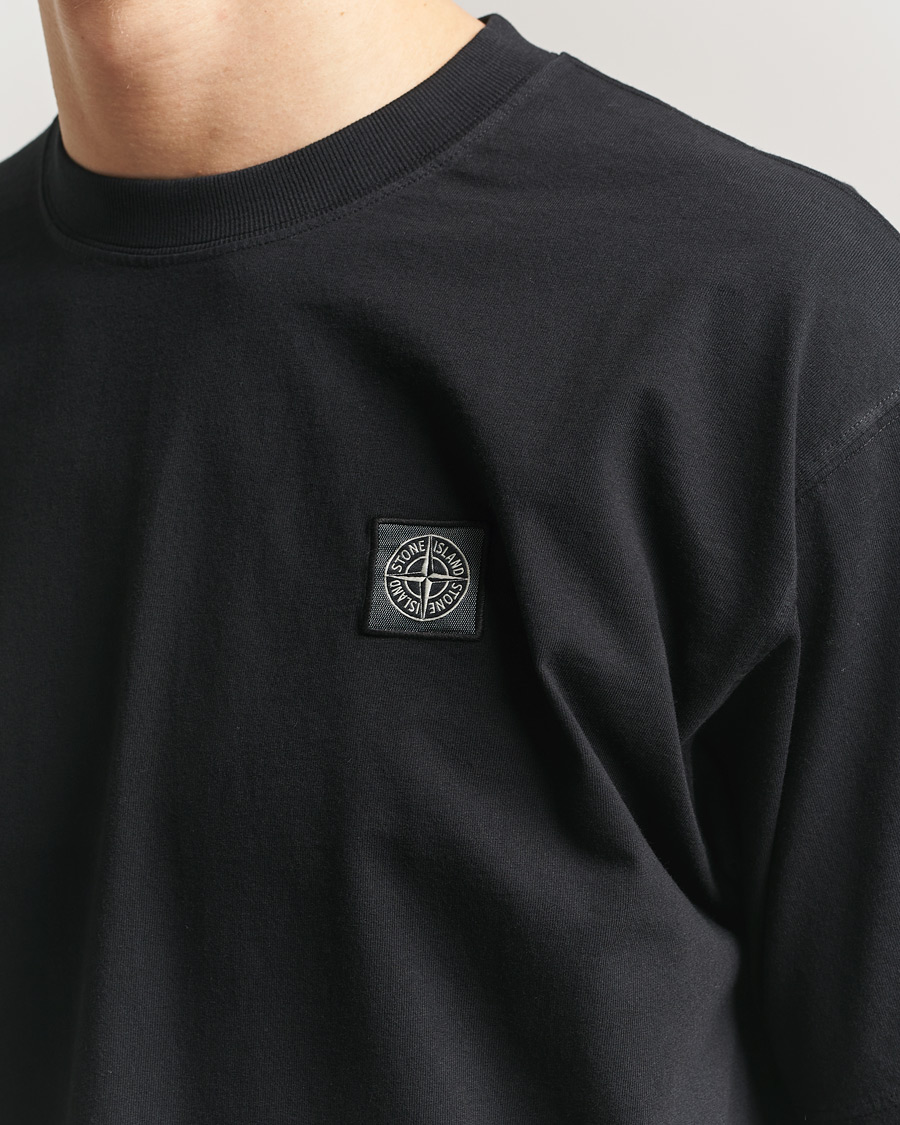 Men | T-Shirts | Stone Island | Combed Organic Cotton T-Shirt Black