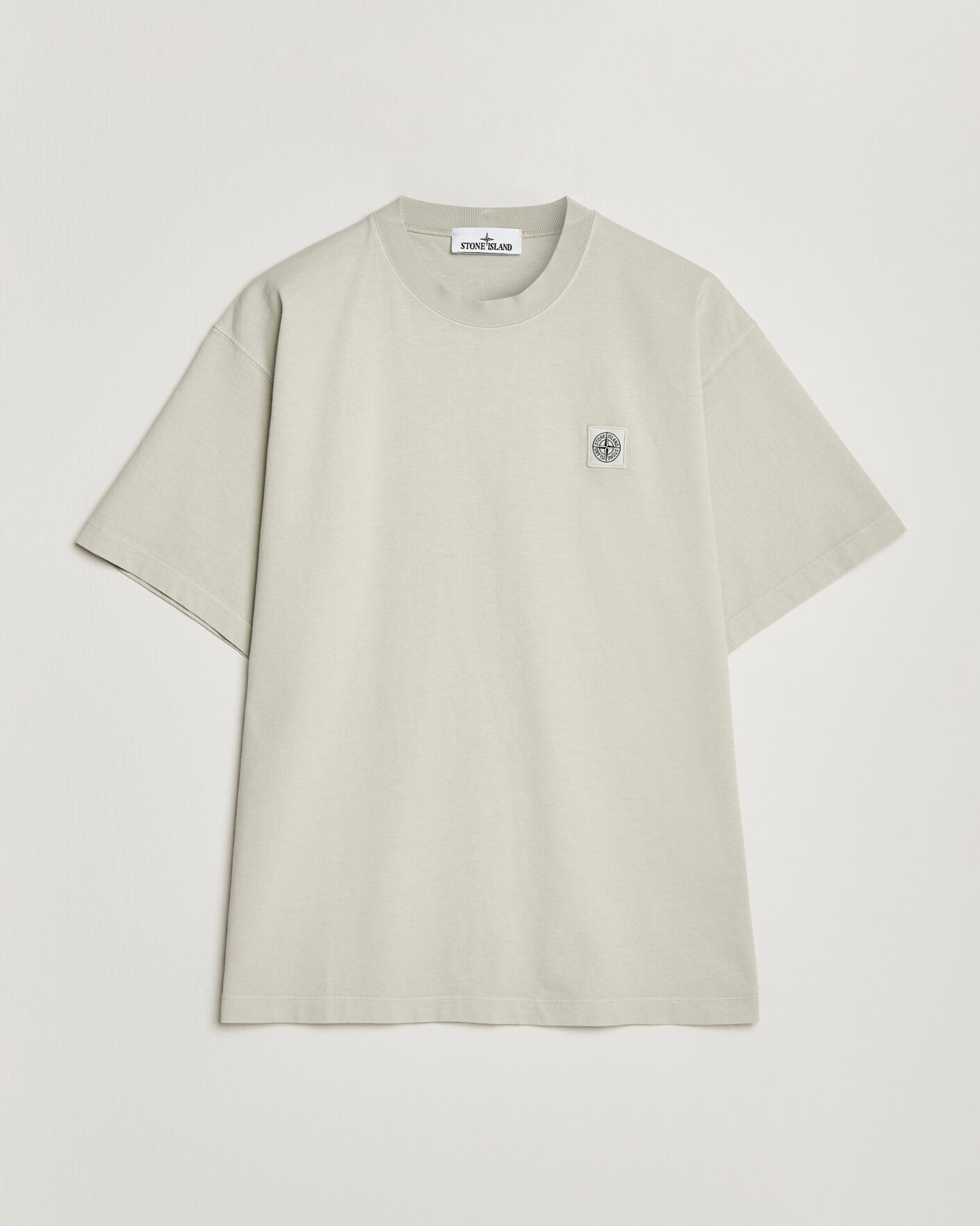 Men | T-Shirts | Stone Island | Combed Organic Cotton T-Shirt Pearl Grey